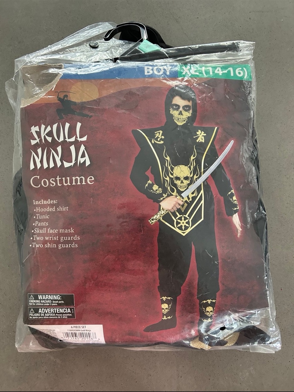 Skull Ninja Boys Halloween Costume - Black and Gold LN
